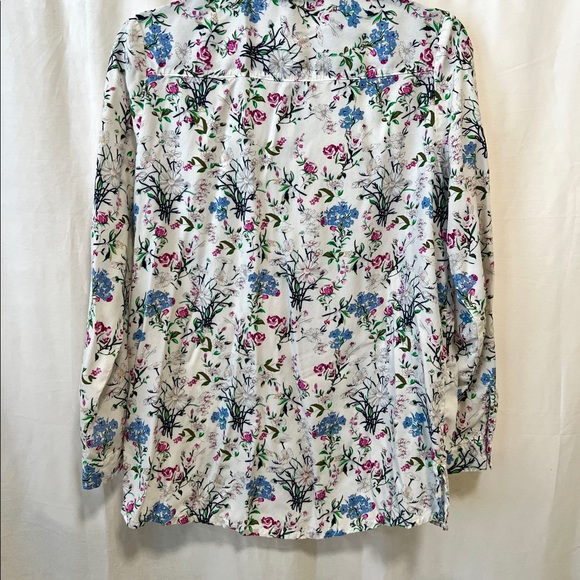 Women’s H&M Button Down Long Sleeve Blouse with Floral Print + Front Poc… - Picture 2 of 10